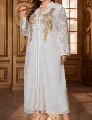 Rochie maxi Shein Curve+, alb
