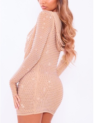 Rochie mini PRETTYLITTLETHING, bej