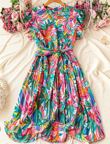 Rochie mini Shein Curve+, mix culori