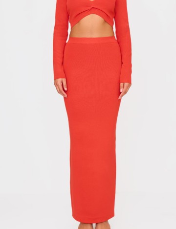 Fustă maxi PRETTYLITTLETHING, roșu
