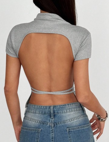 Top Shein, argintiu