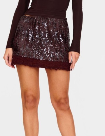 Fustă mini PRETTYLITTLETHING, maro