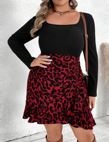 Rochie midi Shein Curve+, mix culori
