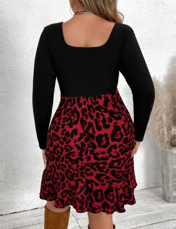 Rochie midi Shein Curve+, mix culori