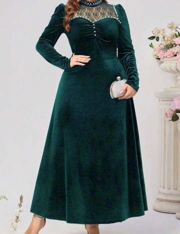 Rochie de ocazie Shein Curve+, verde
