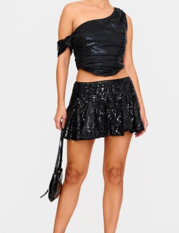 Fustă mini PRETTYLITTLETHING, negru