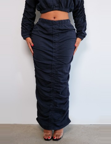 Fustă maxi PRETTYLITTLETHING, bleumarin