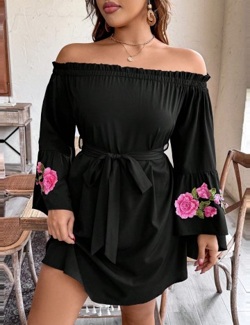 Rochie mini Shein Curve+, negru