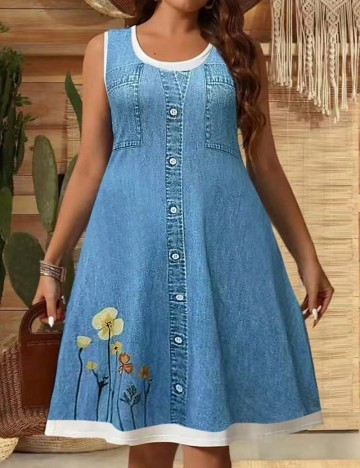 Rochie midi Shein Curve+, albastru