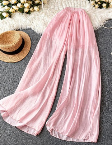 Pantaloni Shein Curve+, roz