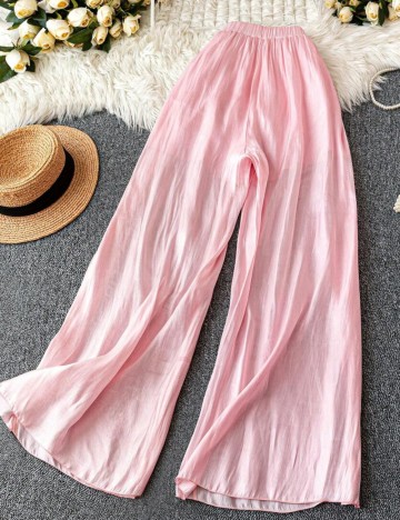 Pantaloni Shein Curve+, roz