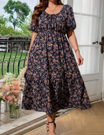 Rochie midi Shein Curve+, mix culori