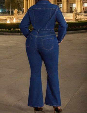 Salopetă lungă Shein Curve+, albastru