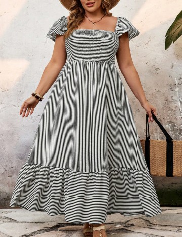 Rochie maxi Shein Curve+, mix culori