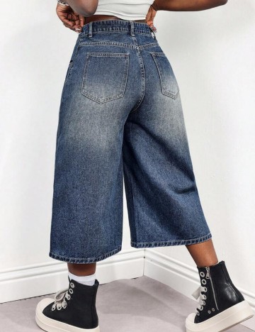 Pantaloni 3/4 Shein, albastru