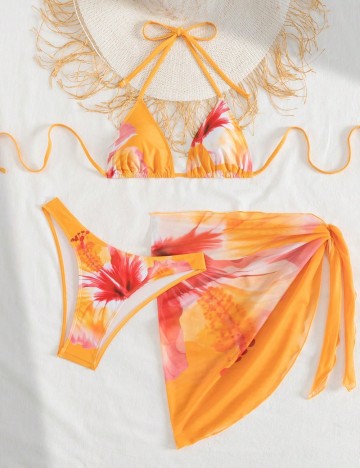 Set costum de baie și fustă Shein, mix culori