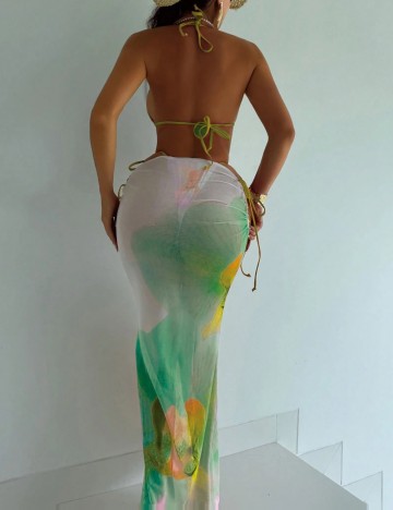 Set costum de baie și fustă Shein, mix culori
