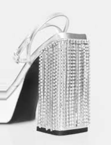 Sandale Cu Toc PRETTYLITTLETHING, argintiu
