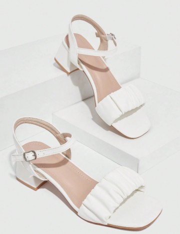 Sandale Cu Toc CUCCOO by SHEIN, alb