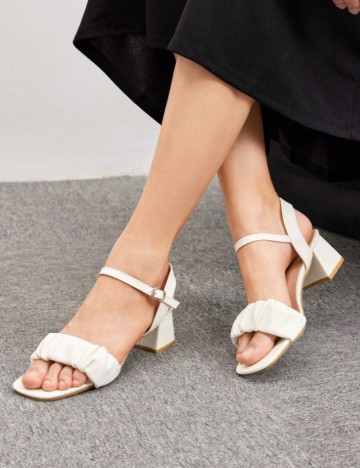 Sandale Cu Toc CUCCOO by SHEIN, alb