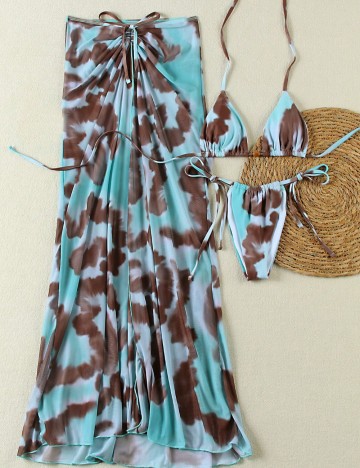Set costum de baie și fustă Shein, mix culori