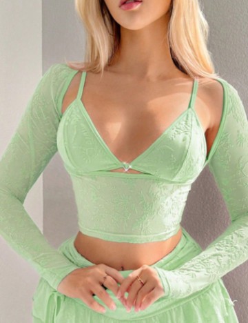 Set Maiou și Top Shein, verde
