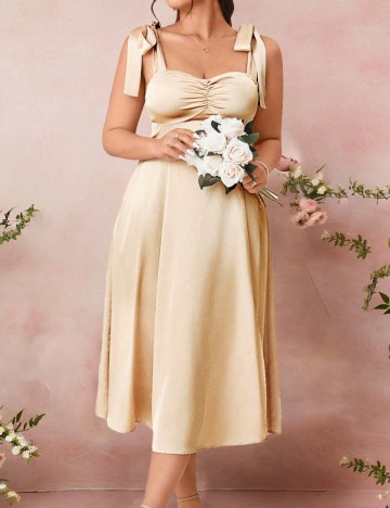 Rochie midi Shein Curve+, bej