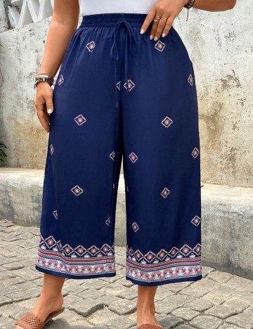 Pantaloni Shein Curve+, albastru