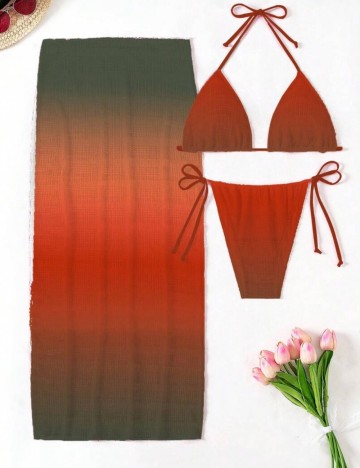 Set costum de baie și fustă Shein, mix culori