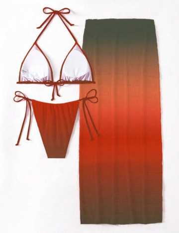 Set costum de baie și fustă Shein, mix culori