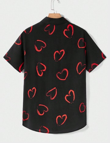Cămașă cu mânecă scurtă MANFINITY by Shein, negru