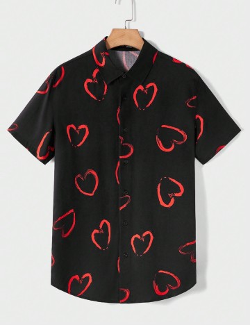 Cămașă cu mânecă scurtă MANFINITY by Shein, negru