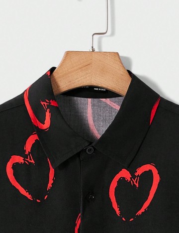 Cămașă cu mânecă scurtă MANFINITY by Shein, negru