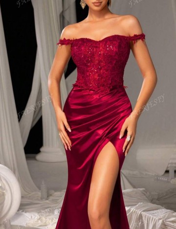 Rochie de ocazie Shein, vișiniu