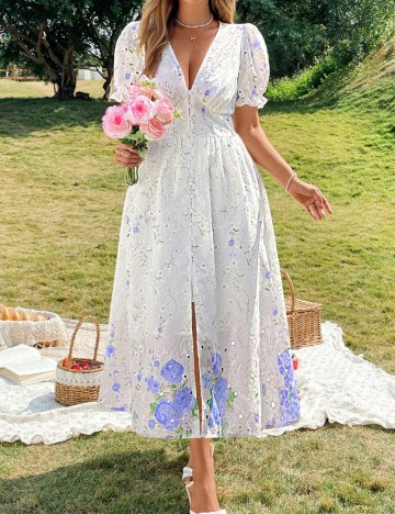 Rochie midi Shein Curve+, alb