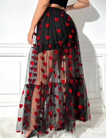 Fustă maxi Shein Curve+, negru