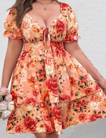 Rochie mini Shein Curve+, portocaliu