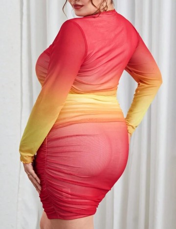 Rochie mini Shein Curve+, mix culori
