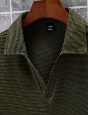 Tricou polo Shein, kaki