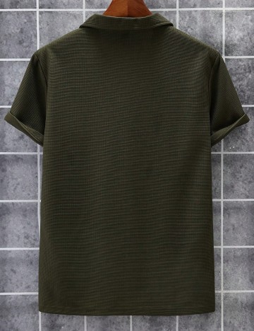 Tricou polo Shein, kaki