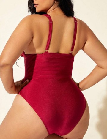 Costum de baie întreg Shein Curve+, vișiniu