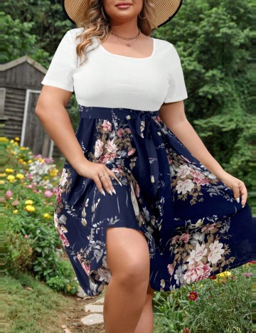 Rochie mini Shein Curve+, mix culori