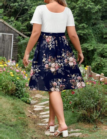 Rochie mini Shein Curve+, mix culori