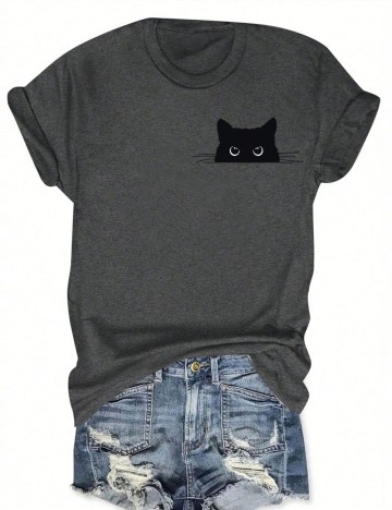 Tricou Shein Curve+, gri