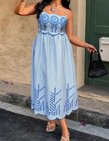 Rochie midi Shein Curve+, mix culori