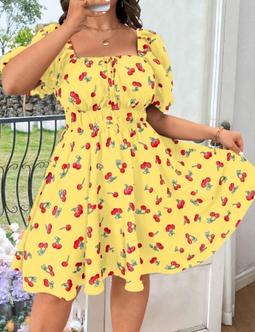 Rochie mini Shein Curve+, mix culori