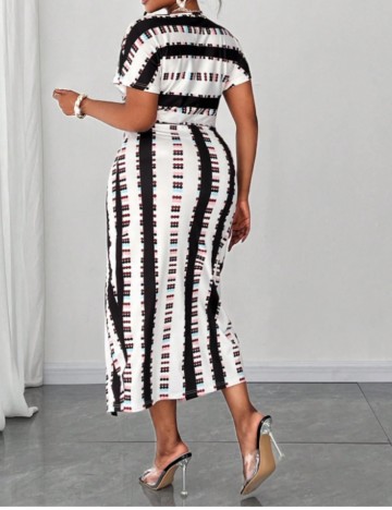 Rochie midi Shein Curve+, mix culori