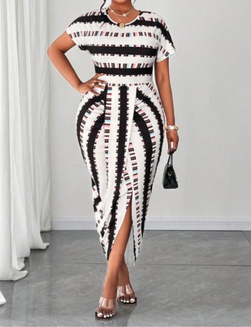 Rochie midi Shein Curve+, mix culori