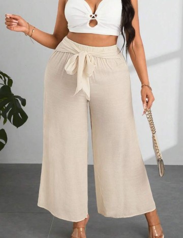 Pantaloni Shein Curve+, crem