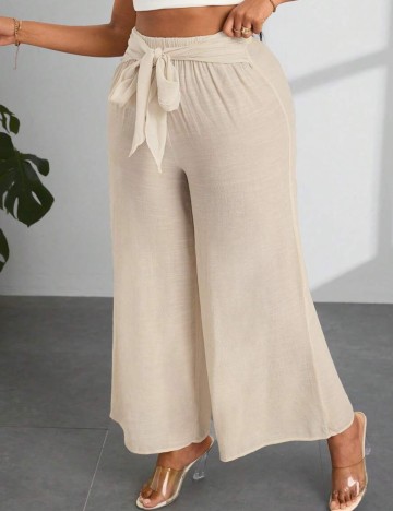 Pantaloni Shein Curve+, crem